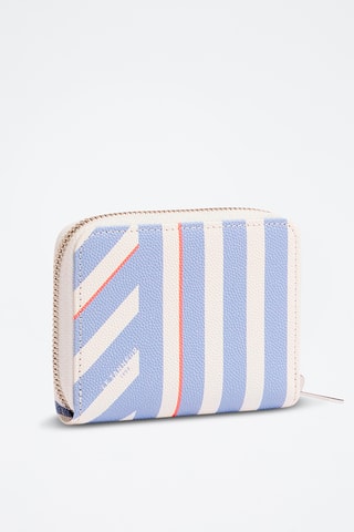 Porte-monnaie en cuir - Bleu et blanc