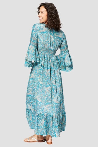 Lange Jurk - Wit en blauw