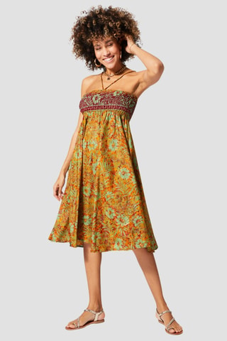 Robe patineuse - Vert, jaune et orange
