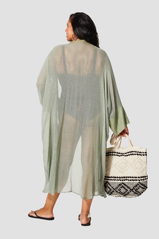 Strandkimono - Groen en bruin