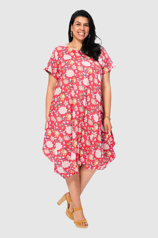 Trapezium jurk - Roze