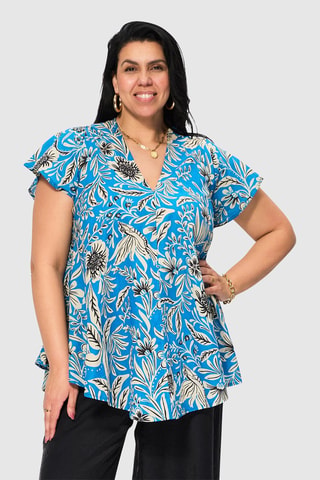 Top - Blauw - Zwart en blauw