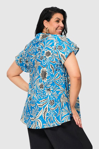 Top - Blauw - Zwart en blauw