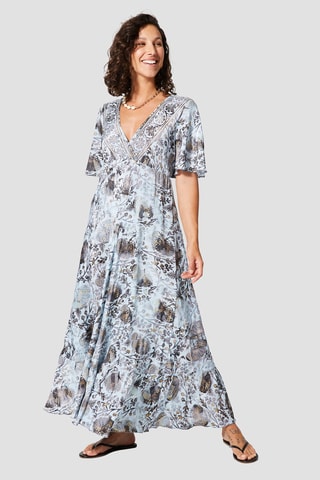 Robe longue - Or et gris - Marron et gris
