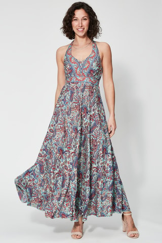 Robe longue - Rouge - Blanc et rouge