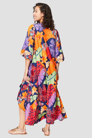 Robe longue - Violet et orange