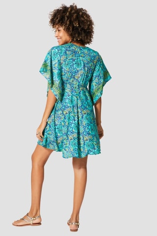 Robe trapèze - Bleu et vert - Bleu et vert