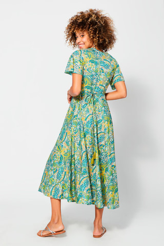 Robe portefeuille Turquoise - Beige, bleu et vert