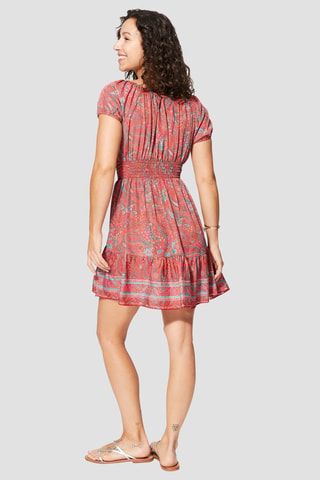 Robe courte - Rouge et bleu