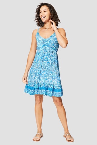 Robe courte - Bleu - Blanc et bleu