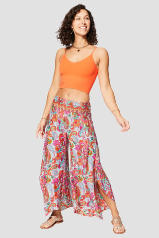 Broek - Multicolor - Blauw, oranje en roze