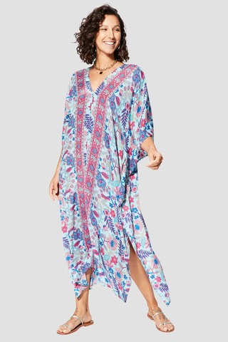 Kaftan - Blauw en roze