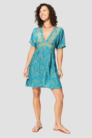 Robe patineuse - Bleu et jaune