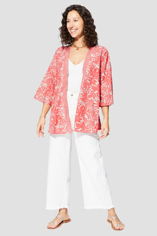 Kimono - Wit en rood