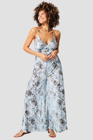 Jumpsuit - Wit, blauw en grijs