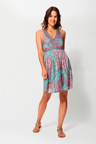 Robe patineuse - Turquoise et rose - Bleu et rose