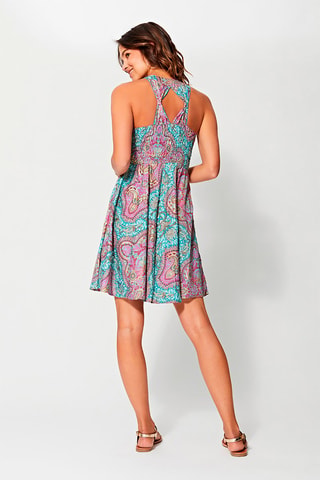 Robe patineuse - Turquoise et rose - Bleu et rose