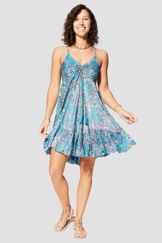 Robe courte patineuse - Bleu - Blanc, rouge et bleu
