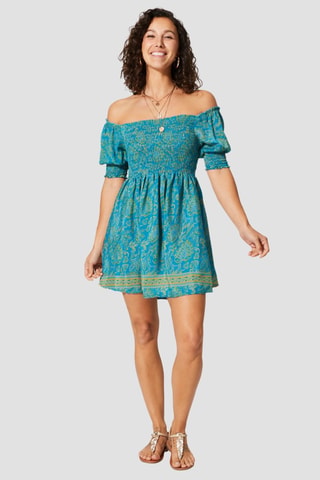 Skaterjurk - Turquoise - Wit, blauw en groen