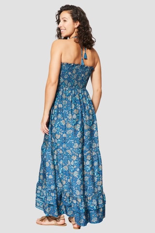 Robe longue - Blanc et bleu