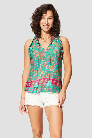 Top - Vert, orange et rose