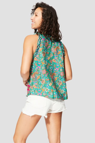 Top - Vert, orange et rose