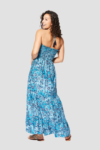 Robe longue - Bleu et bleu marine  - Bleu