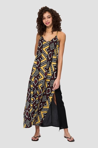 Robe longue - Noir et jaune