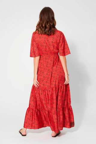 Robe longue - Rouge et noir