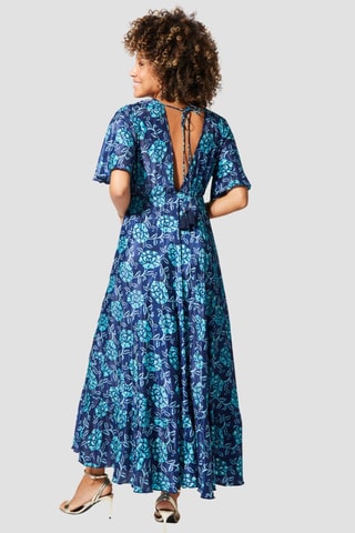 Robe longue - Bleu et vert