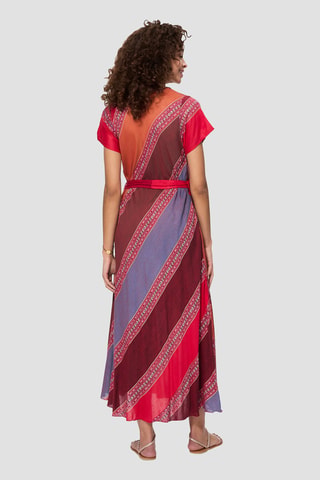 Robe longue - Rouge, bleu et jaune