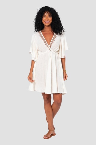 Robe patineuse - Blanc et marron
