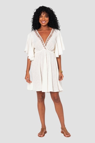 Robe patineuse - Blanc et marron