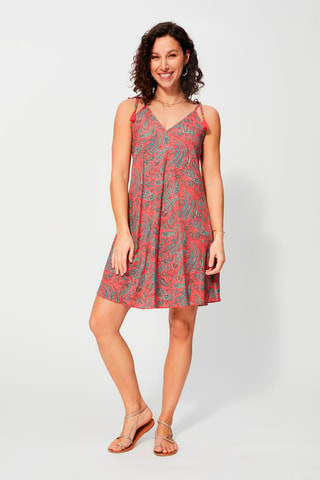 Robe trapèze - Bleu et rose