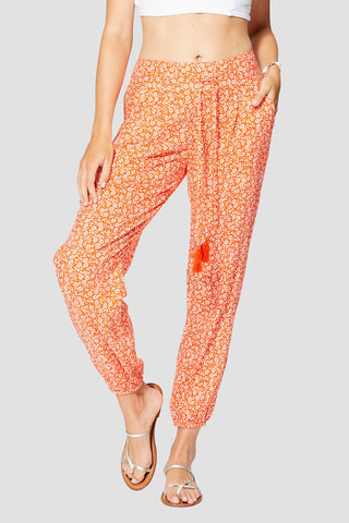 Casual Broek - Wit en oranje
