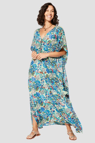 Kaftan - Wit, blauw en groen
