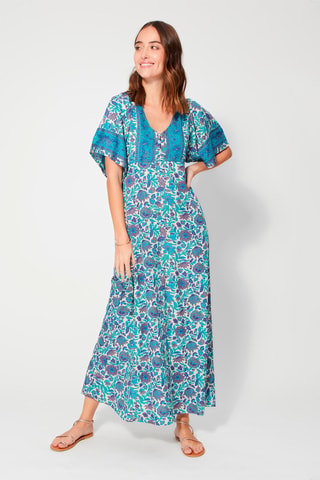 Robe longue - Blanc et gris