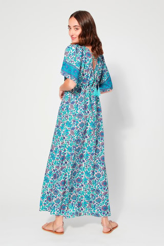 Robe longue - Blanc et gris