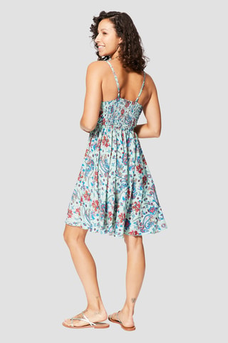 Robe - Blanc, rose et turquoise
