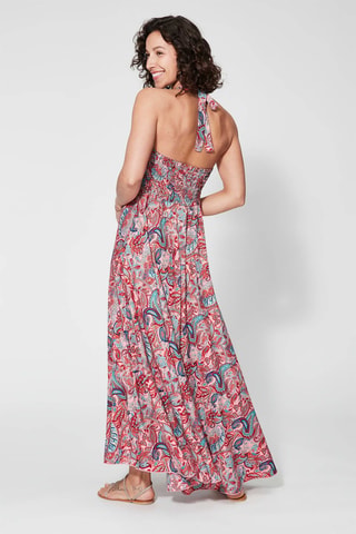 Robe longue - Rouge et bleu