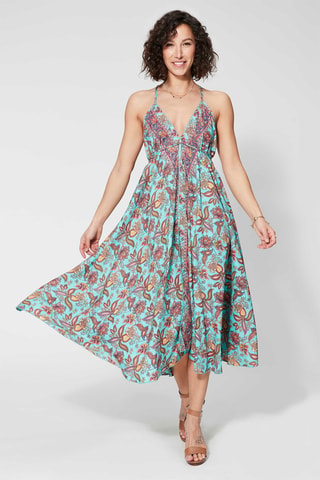 Robe longue - Turquoise - Bleu