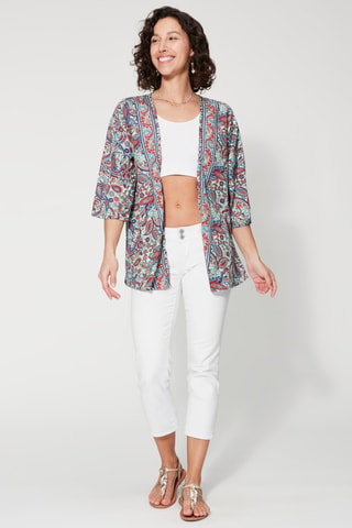 Kimono - Multicolor - Rood en blauw