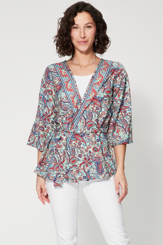 Kimono - Multicolor - Rood en blauw