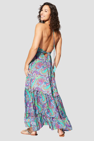 Robe longue - Vert et violet - Vert et violet