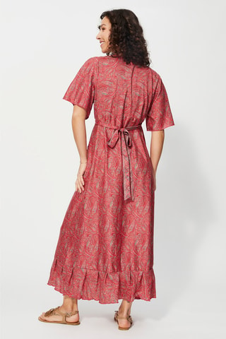 Robe portefeuille - Rouge et gris
