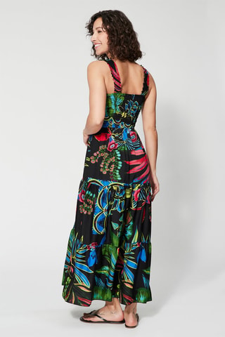 Robe longue - Noir et bleu