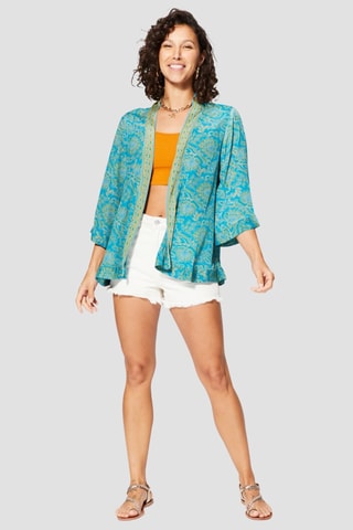 Kimono - Blauw en geel