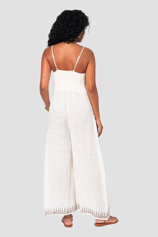 Jumpsuit - Wit - Wit en bruin