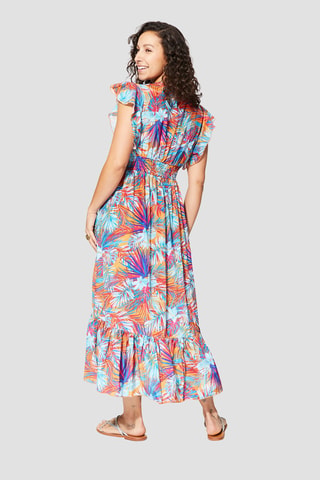 Robe - Bleu - Orange