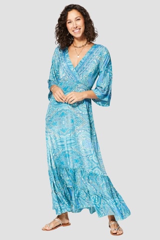Robe longue - Bleu - Bleu